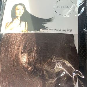 Bellami hair pony 20 inch faux hair dark brown